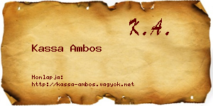 Kassa Ambos névjegykártya